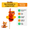 PetzzCats Bee Matatabi ve Çıngırak Sesli Kedi Oltası Oyuncağı Turuncu 42 Cm