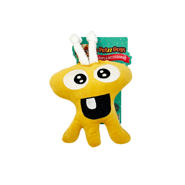 PetzzDogs Çatlak Sesli Dayanıklı Peluş Köpek Çiğneme Oyuncağı Sarı 13x19 Cm