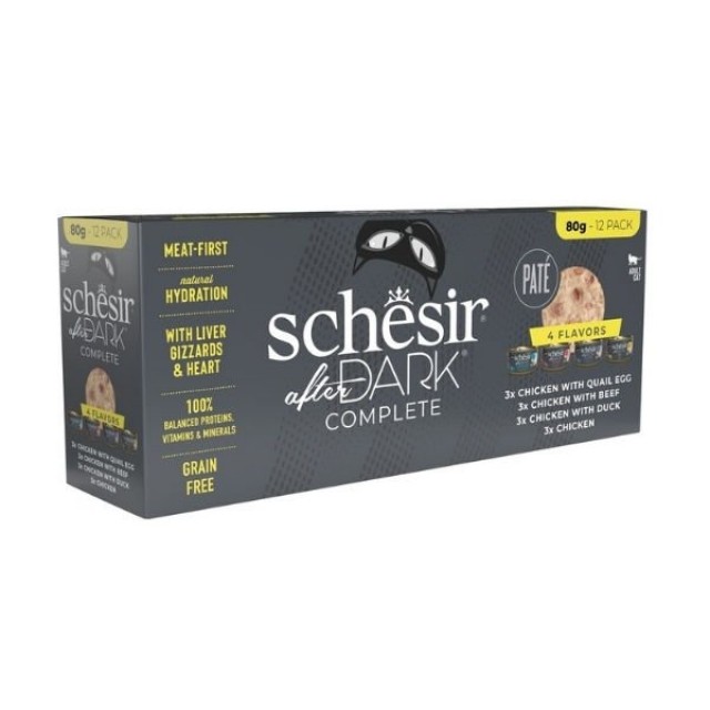 Schesir After Dark Pate Et Suyunda Karışık Lezzetler Yetişkin Konserve Kedi Maması 1 Adet 12x80 Gr