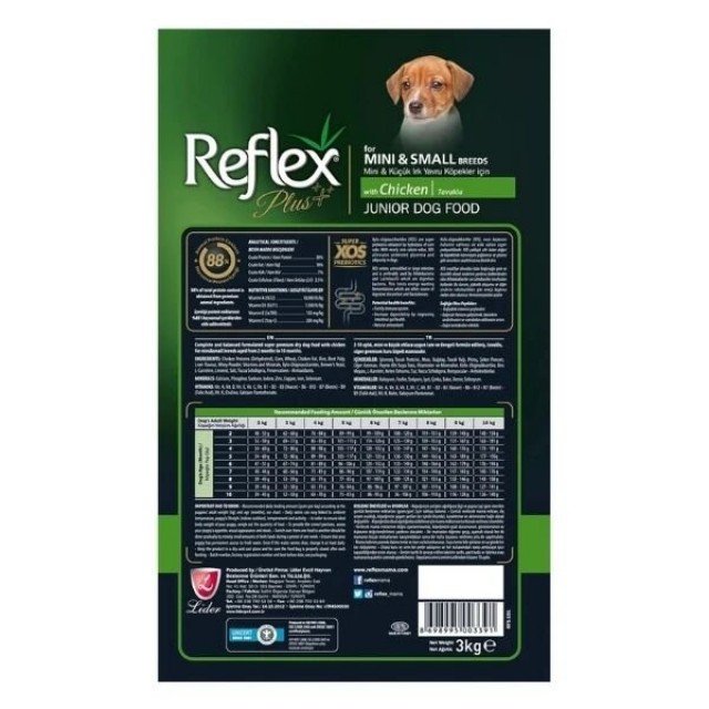 Reflex Plus Puppy Tavuklu Küçük Irk Yavru Köpek Maması 3 Kg