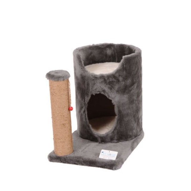 Cat Hause S04 Oval Yuvalı Kedi Tırmalama Evi Gri 47 Cm