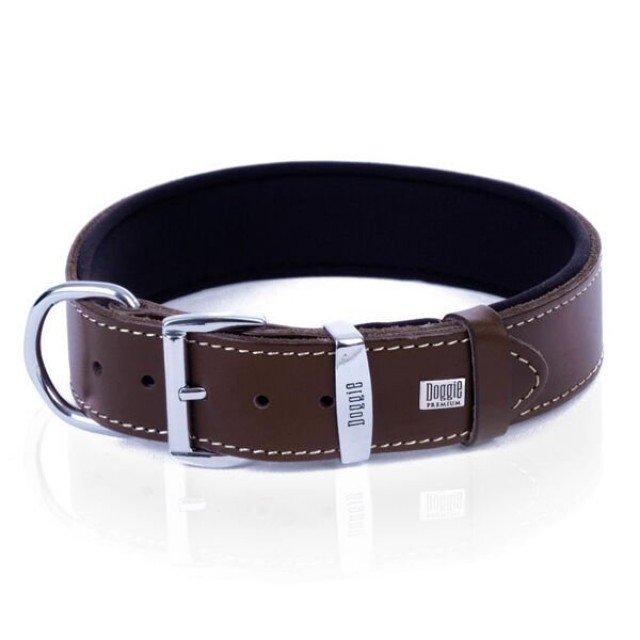 Doggie Comfort Deri Kemik Süslü Köpek Boyun Tasması Large Kahverengi 3.5x52-60 Cm