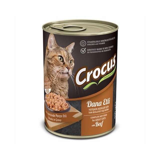 Crocus Dana Etli Yetişkin Kedi Yaş Maması 400 Gr