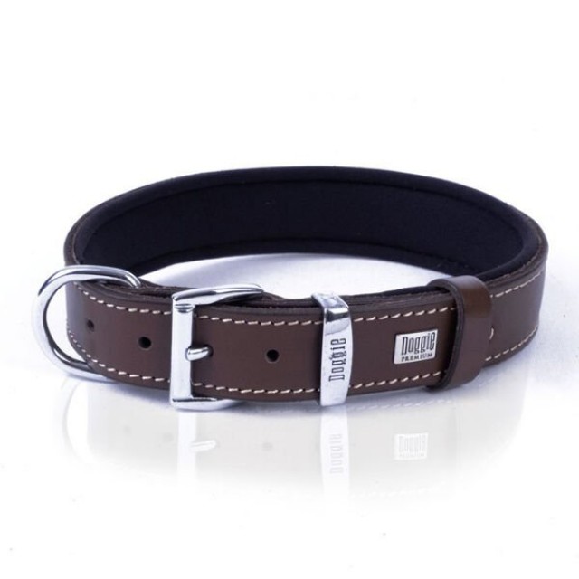 Doggie Comfort Deri Çivili Köpek Boyun Tasması Medium Kahverengi 3x42-50 Cm