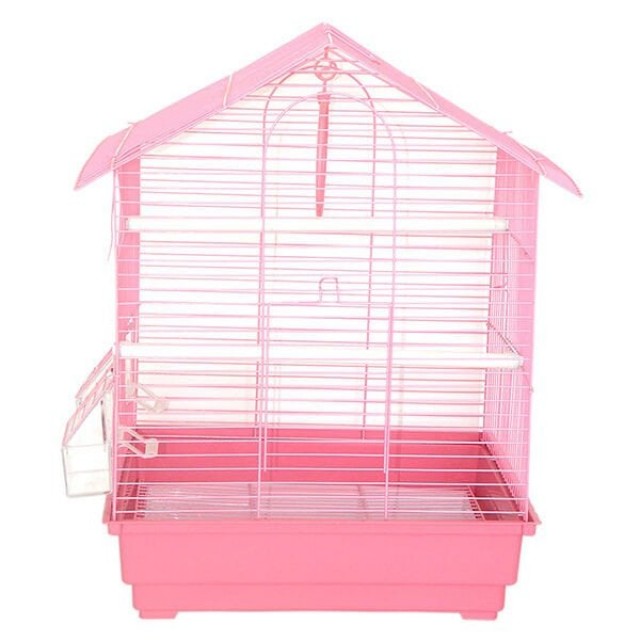 Dayang İki Kapılı Çatılı Muhabbet Kuşu Kafesi Pembe 35x28x46 Cm Dayang İki Kapılı Çatılı Muhabbet Kuşu Kafesi Pembe 35x28x46 Cm