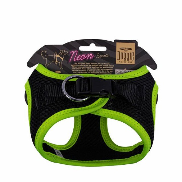 Doggie Havalı Dokuma Neon Küçük Irk Köpek Göğüs Tasması Xsmall Sarı 30-34 Cm