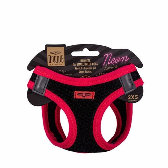 Doggie Havalı Dokuma Neon Küçük Irk Köpek Göğüs Tasması Xxsmall Pembe 26-30 Cm