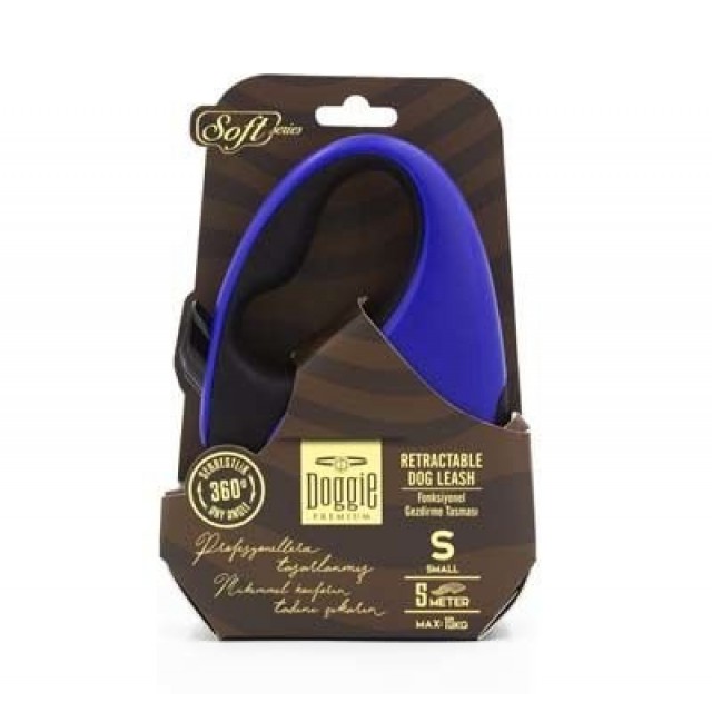 Doggie Soft Otomatik Köpek Uzatma Tasması Small Royal Mavi 15 Kg 5 Mt