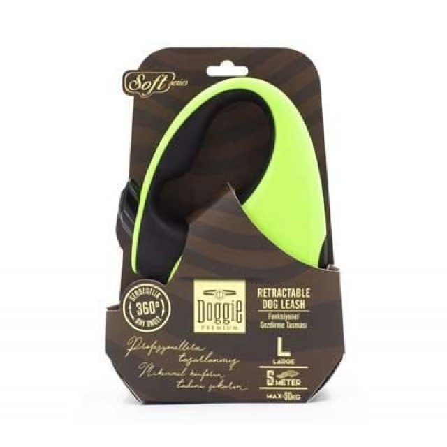 Doggie Soft Otomatik Köpek Uzatma Tasması Large Yeşil 50 Kg 5 Mt