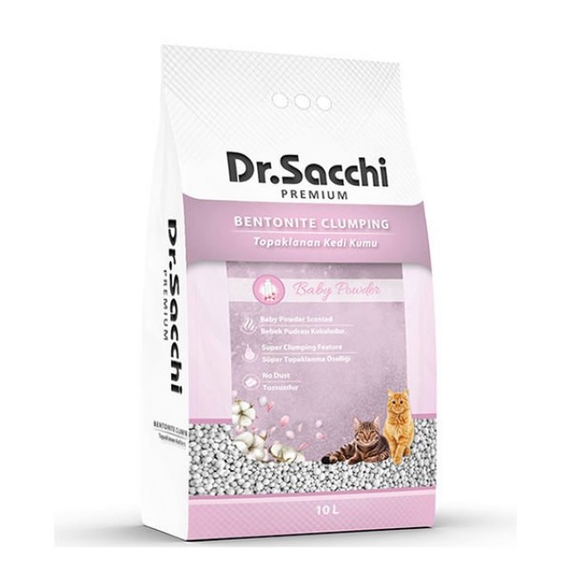 Dr.Sacchi Süper Emici Bebek Pudralı Topaklanan Bentonit Doğal Kedi Kumu 10 Lt Dr.Sacchi Süper Emici Bebek Pudralı Topaklanan Bentonit Doğal Kedi Kumu 10 Lt