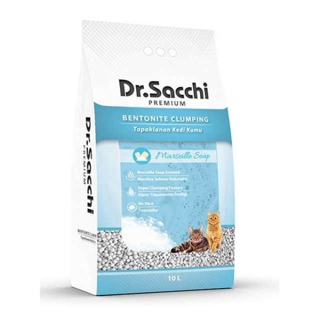 Dr.Sacchi Süper Emici Marsilya Sabunlu Topaklanan Bentonit Doğal Kedi Kumu 10 Lt Dr.Sacchi Süper Emici Marsilya Sabunlu Topaklanan Bentonit Doğal Kedi Kumu 10 Lt