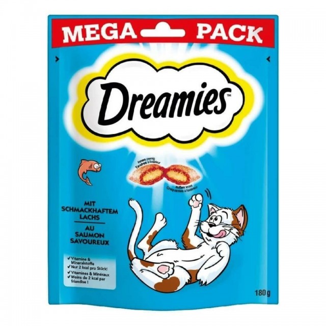 Dreamies Mega Pack İç Dolgulu Somonlu Kedi Ödül Bisküvisi 1 Adet 180 Gr