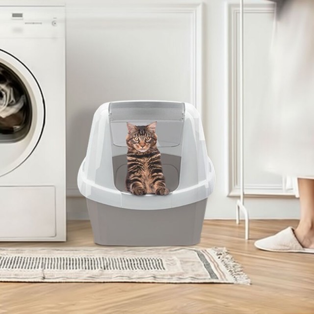 İmac Maddy Üstü Açılır Kapalı Kedi Tuvaleti Beyaz/Petrol Mavisi 65x47.5x47.5 Cm