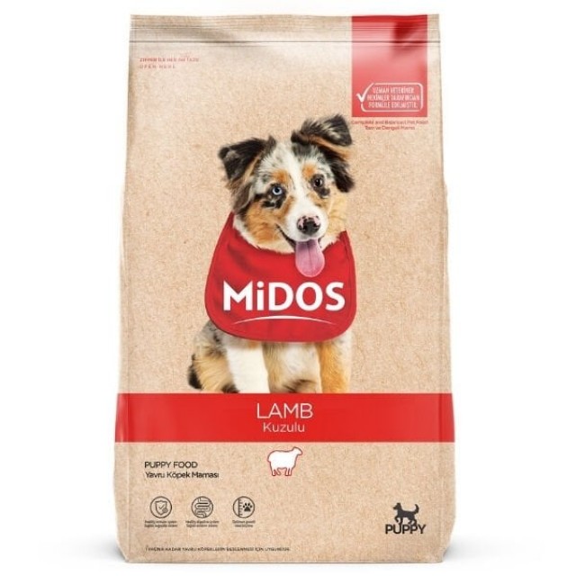 Midos Kuzu Etli ve Pirinçli Yavru Köpek Maması 15 Kg