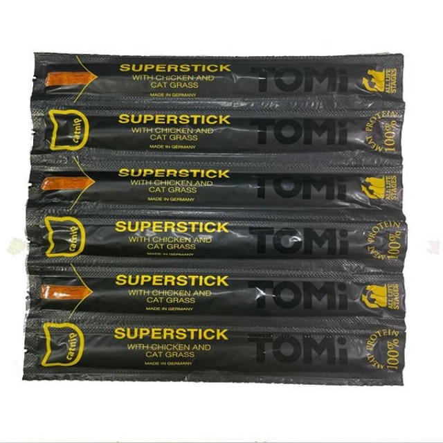 Tomi Tavuklu ve Kedi Çimli Stick Kedi Ödül Maması 1 Adet 6x5 Gr