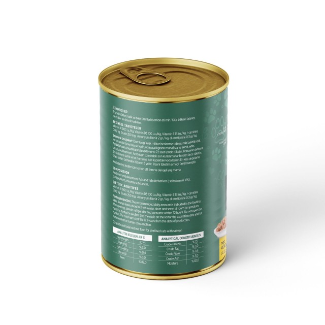 PetzzCats Somonlu Kısırlaştırılmış Kedi Konservesi 400 Gr 1 Adet