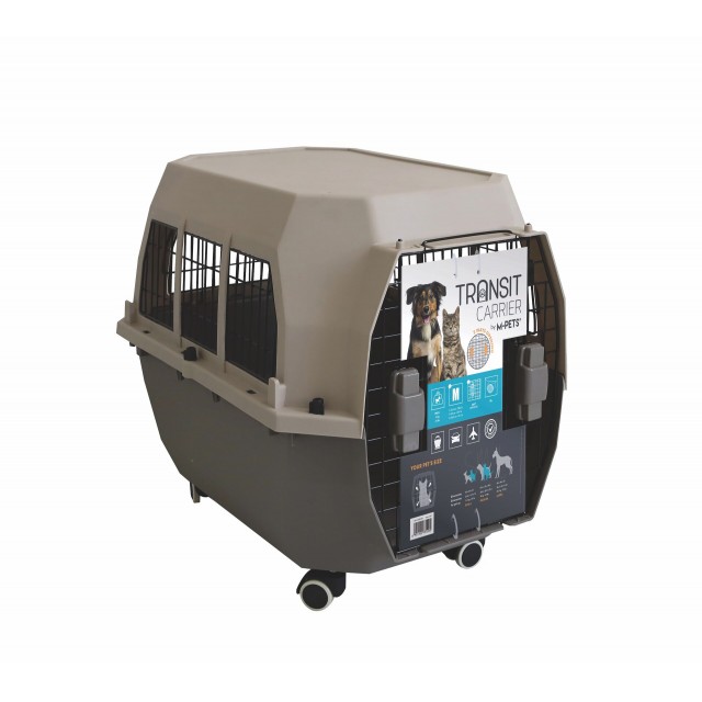 M-Pets Transit Carrier Iata Tekerlekli Kedi ve Köpek Taşıma Çantası 72.6x54.5x53 Cm Kahverengi Medium