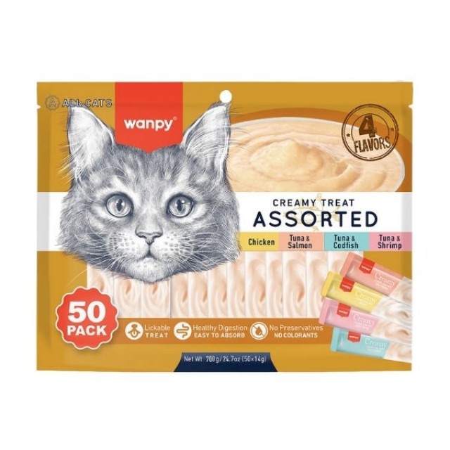 Wanpy Karışık 4 Lezzetli Sıvı Kedi Ödül Maması 1 Adet 50x14 Gr