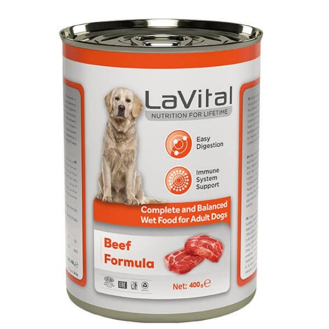 Lavital Adult Biftekli Bağışıklık Sistemi Destekleyici Yetişkin Köpek Konservesi 1 Adet 400 Gr