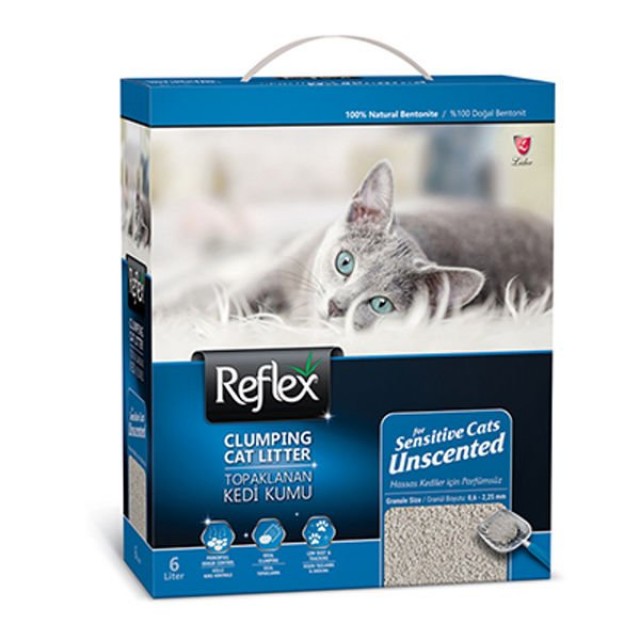 Reflex Sensitive Kokusuz Bentonit Doğal Kedi Kumu 1 Adet 6 Lt