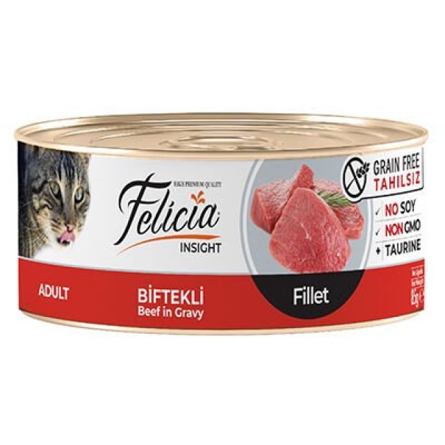Felicia Tahılsız Biftekli Fileto Yetişkin Konserve Kedi Maması 85 Gr