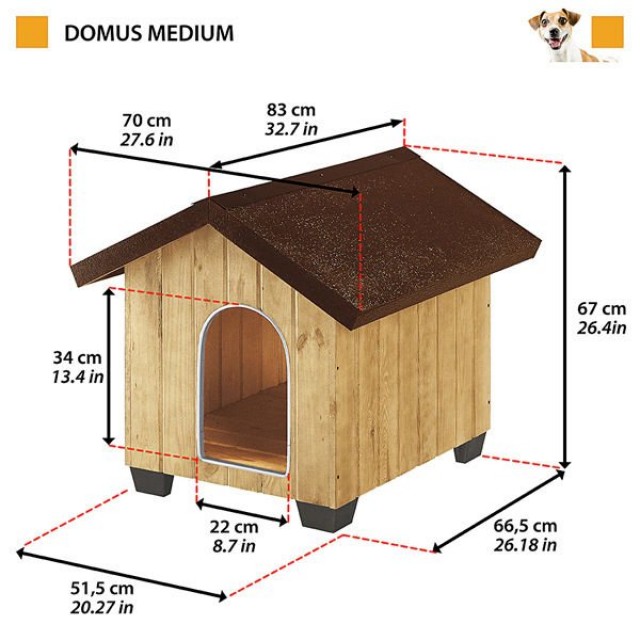 Ferplast Domus Canile Köpek Kulübesi Medium 70x83x67 Cm