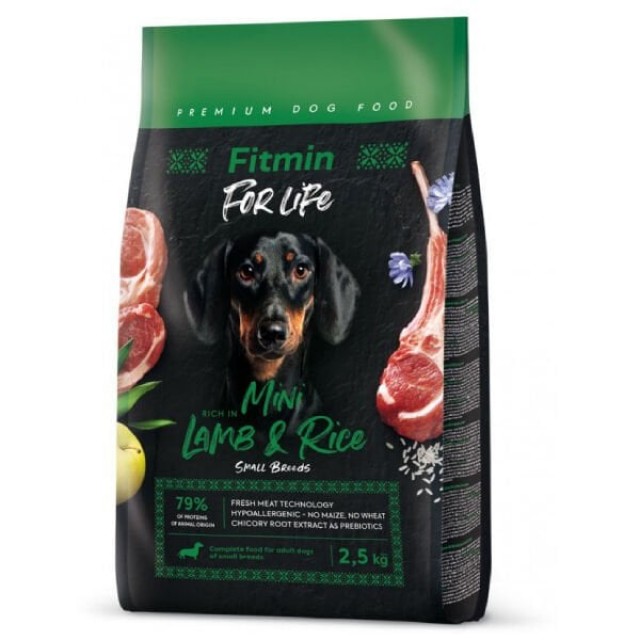 Fitmin For Life Mini Irk Kuzu Etli ve Pirinçli Yetişkin Köpek Maması 2.5 Kg