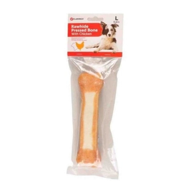 Flamingo Rhide Tavuk Eti Kaplı Kemik Köpek Ödül Maması 20 Cm 210 Gr