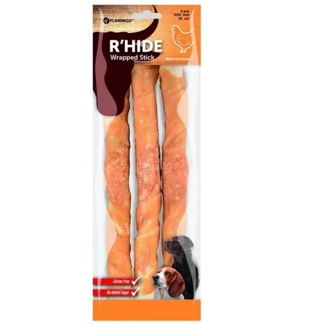 Flamingo Rhide Tavuk Sargılı Stick Köpek Ödül Maması 25 Cm 3 Adet 240 Gr