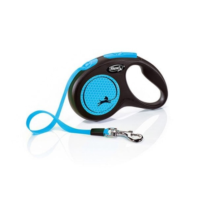 Flexi Neon Reflektörlü Şerit Otomatik Köpek Gezdirme Tasması Mavi Small 5 Mt Flexi Neon Reflektörlü Şerit Otomatik Köpek Gezdirme Tasması Mavi Small 5 Mt