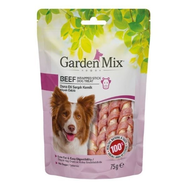 Garden Mix Dana Eti Sargılı Kemik Düşük Yağlı Şekersiz Stick Köpek Ödül Maması 75 Gr