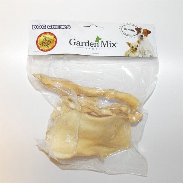 Garden Mix Kurutulmuş Dana Kelle Derisi Köpek Ödül Maması Beyaz 100 Gr