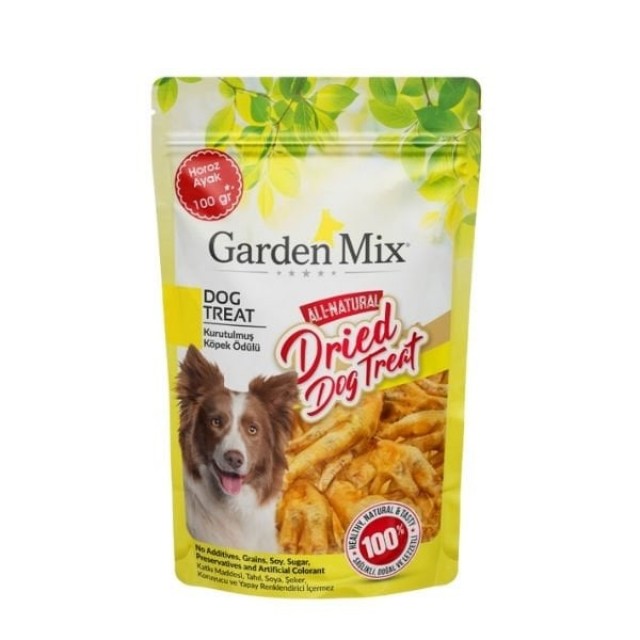 Garden Mix Kurutulmuş Horoz Ayak Köpek Ödül Maması 100 Gr