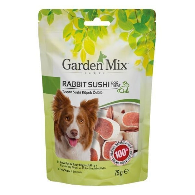 Garden Mix Tavşan Sushi Düşük Yağlı Şekersiz Köpek Ödül Maması 75 Gr