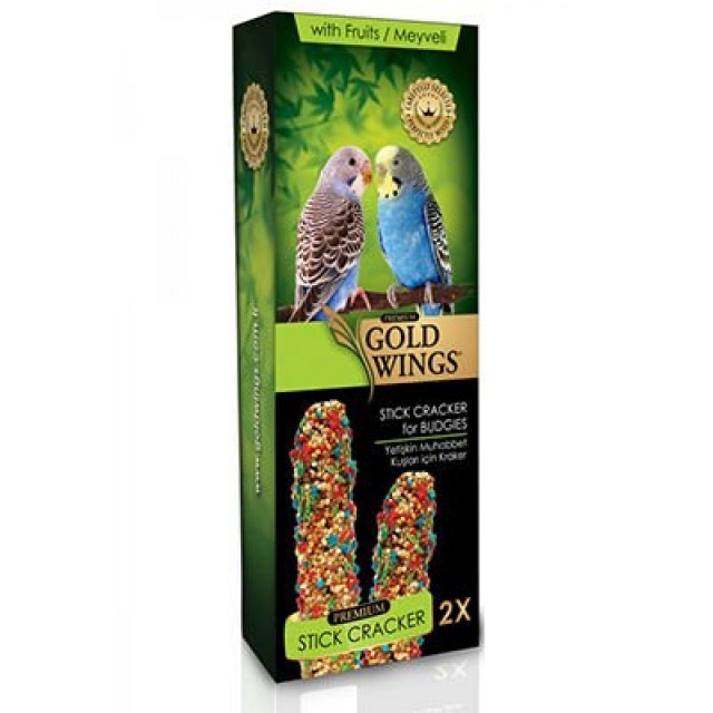 Gold Wings Premium Meyveli Muhabbet Kuşu Krakeri 2 Adet