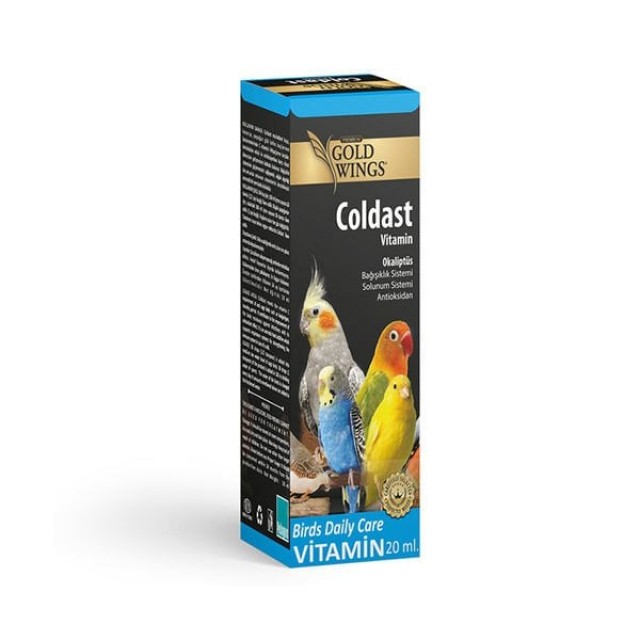 Gold Wings Premium Coldast Kuşlar için Solunum Sistemi Destekleyici Sıvı Vitamin 20 Ml