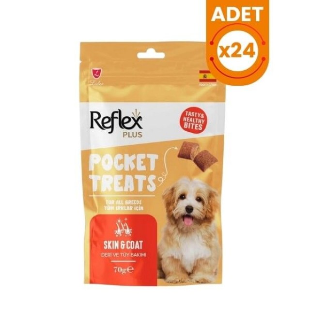 Reflex Plus Pocket Treats Deri Ve Tüy Bakımı için Köpek Ödül Maması 70 Gr 1 Adet