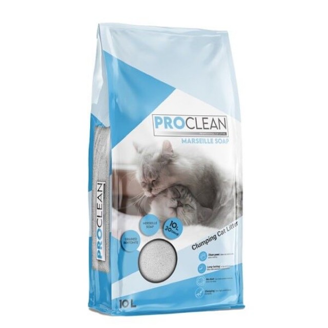 ProClean Marsilya Sabun Kokulu Topaklanan Kedi Kumu 1 Adet İnce Taneli 10 Lt