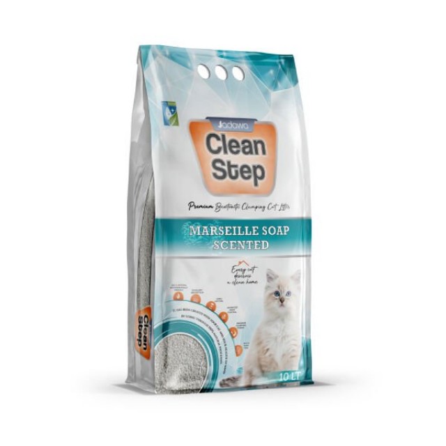 Clean Step  Aktif Karbonlu Marsilla Kokulu İnce Taneli Topaklanan Bentonit Kedi Kumu 5 Lt