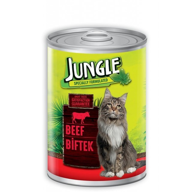 Jungle Biftekli Konserve Kedi Maması 415 Gr