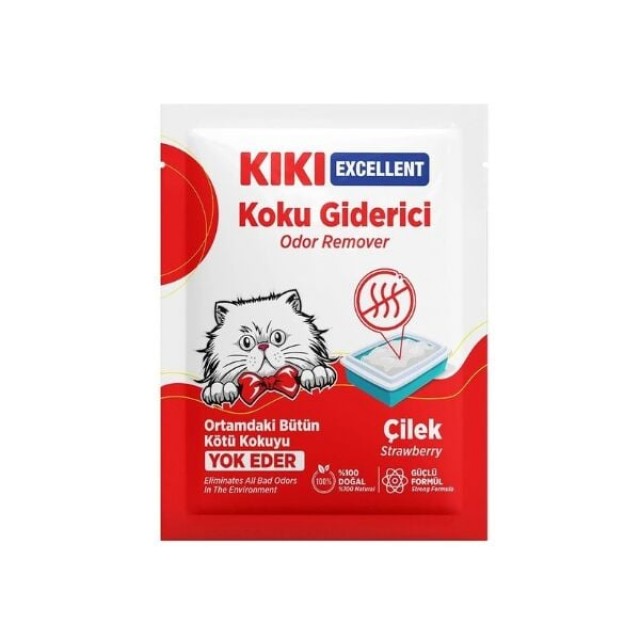 Kiki Excellent Çilek Kokulu Kedi Kumu Koku Giderici 25 Gr Kiki Excellent Çilek Kokulu Kedi Kumu Koku Giderici 25 Gr