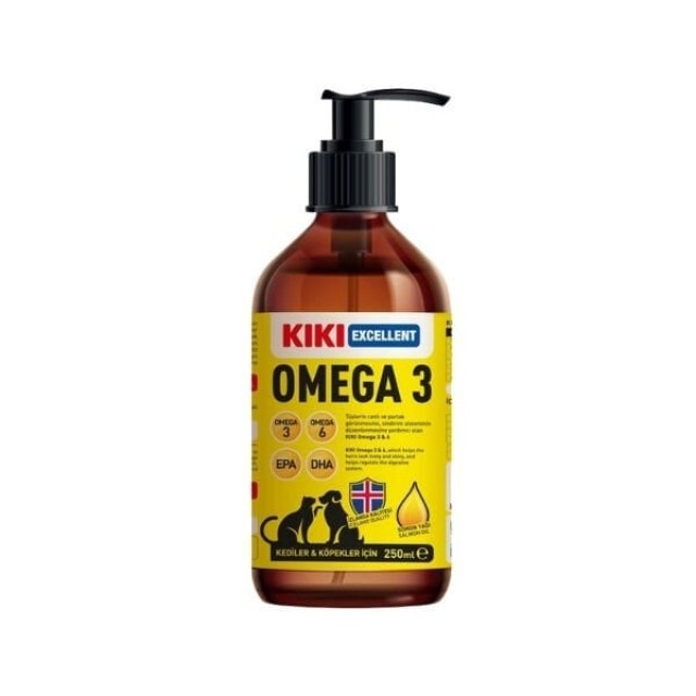 Kiki Excellent Omega 3 Kedi ve Köpek için Balık Yağı 250 Ml Kiki Excellent Omega 3 Kedi ve Köpek için Balık Yağı 250 Ml