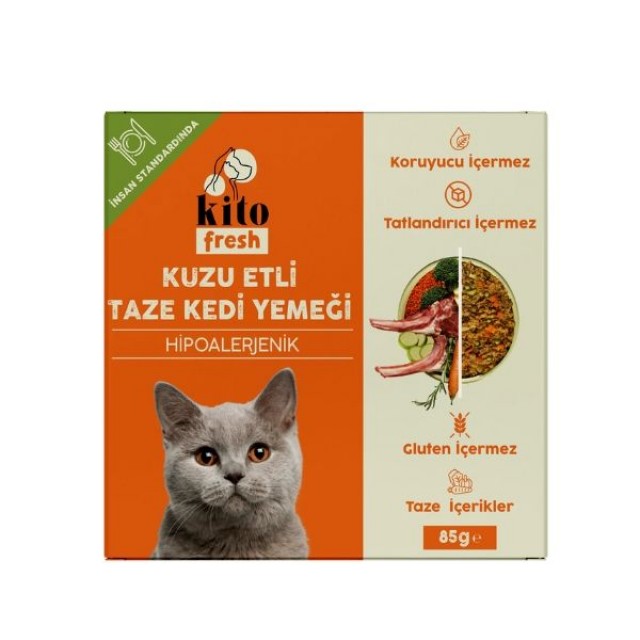 Kito Fresh Kuzu Etli Hipoalerjenik Taze Kedi Yemeği 85 Gr