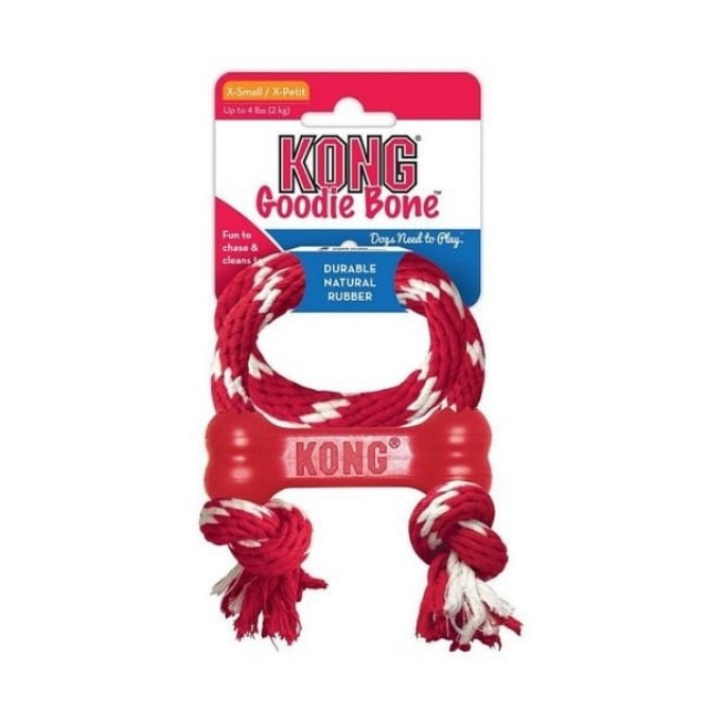 Kong Goodie Bone Kemik Şeklinde İp Sallantılı Köpek Oyuncağı Xsmall Kırmızı Kong Goodie Bone Kemik Şeklinde İp Sallantılı Köpek Oyuncağı Xsmall Kırmızı