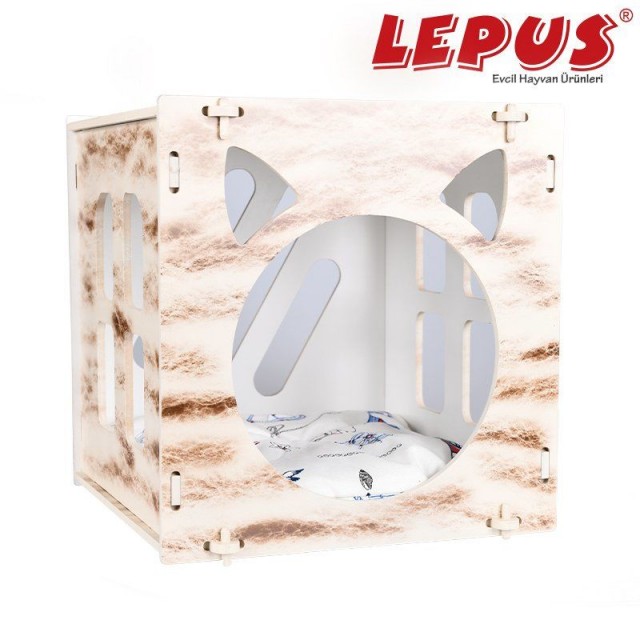 Lepus Küp Kedi ve Küçük Irk Köpek Yuvası Krem 40x40x45h cm