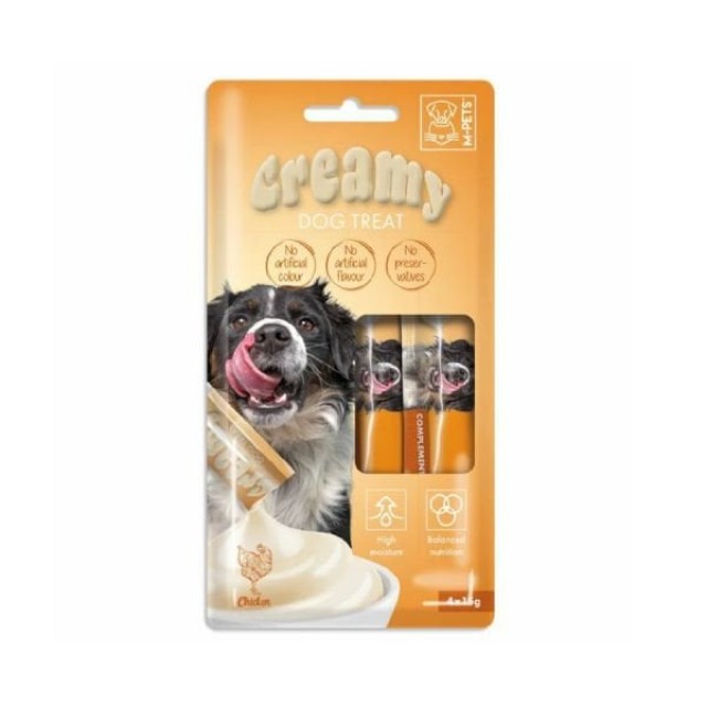 M-Pets Creamy Tavuklu Sıvı Köpek Ödül Maması 15 Gr 4 Adet