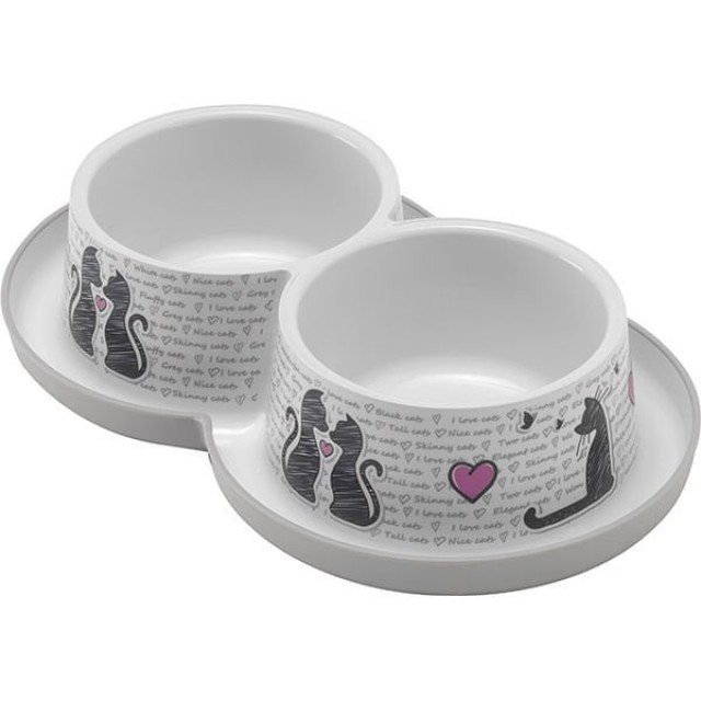 Moderna Trendy Love Kedi Mama ve Su Kabı 2x350 Ml Moderna Trendy Love Kedi Mama ve Su Kabı 2x350 Ml