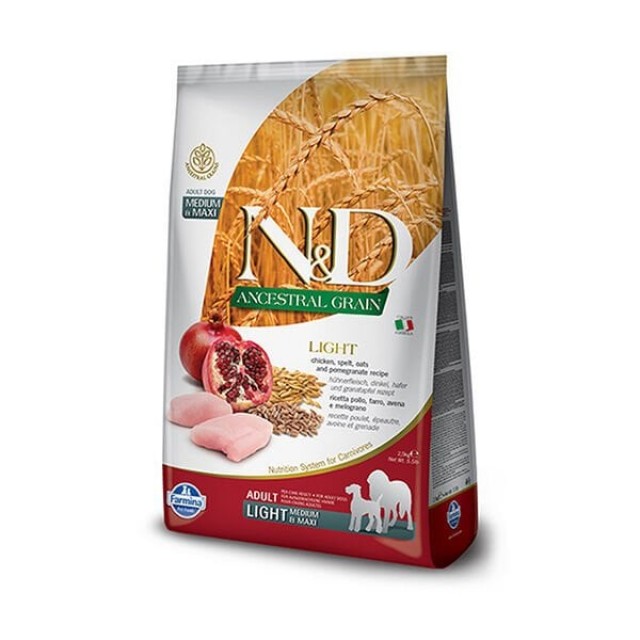 N&D Düşük Tahıllı Light Tavuk ve Narlı Diyet Köpek Maması 12 Kg