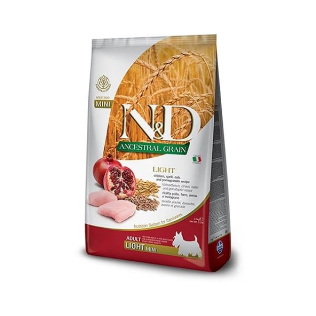 N&D Düşük Tahıllı Light Tavuk ve Narlı Küçük Irk Diyet Köpek Maması 2.5 Kg