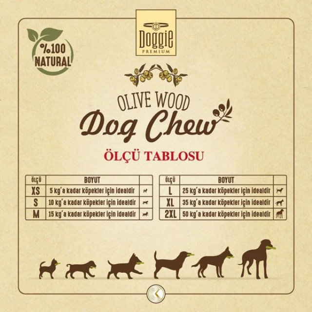 Doggie Doğal Zeytin Ağacı Köpek Çiğneme Oyuncağı Small